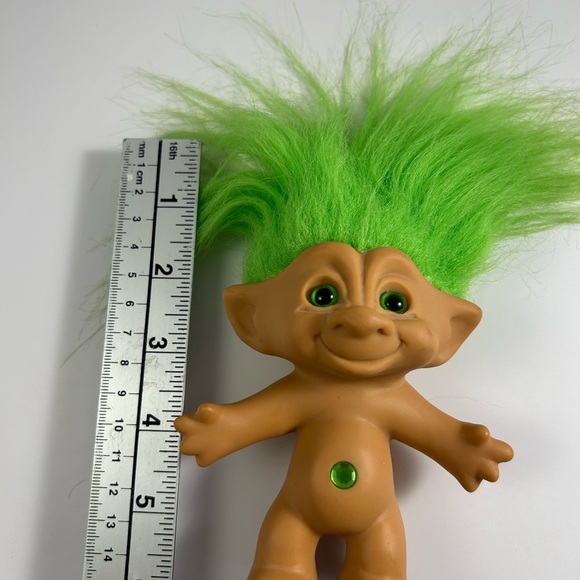 Vintage 1990s Treasure Troll Doll with Green Hair - Picture 5 of 6
